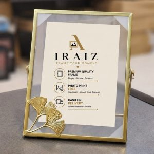 IRAIZ elegant gold ginkgo photo frame with free photo print